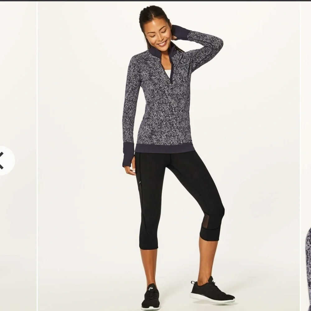 Lululemon Rest Less 1/2 Zip Black White